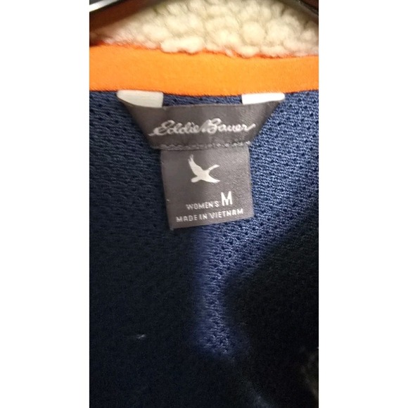 Eddie Bauer Vest Womens Medium Tan Rangefinder Sherpa Deep Pile Fleece Full Zip - Picture 5 of 10